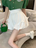 Pbong  Sweet Fashion Loose Bloomers Shorts Women High Waist Korean Preppy Style Short Pants Casual Design All Match Solid Shorts