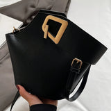 Pbong  Elegant White Pebbled Bucket Bag with Brown Accents, Convertible Crossbody or Top Handle Shoulder Bag for Women Daily Casual