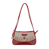 Pbong  Fashionable Sweet Butterfly Knot Crossbody Bag Urban Minimalist Style PU Material Small Square Bag Women's Handbag Commuting