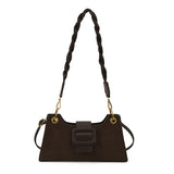 Pbong  Women's Bag Crossbody Underarm Small Square Urban Minimalist PU Leather Daily Match Stone Pattern Zipper Closure