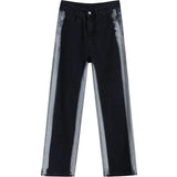 Pbong  Women Jeans High Waisted Tie Dye Bleached Irregular Design Gradient Multi Color Female Denim Fashion Unique Art Cool Artistic