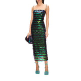 Luxury Spaghetti Strap Sleeveless Sling Cocktail Dress Women Sequins Skinny Dresses Summer Backless Party Club Dress Streetwear