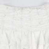 Vintage Lace Asymmetrical Skirts Sexy Slim Mid Waist Mini Skirts Women 2024 Summer French Fashion Streetwear Ladies Y2k Clothes