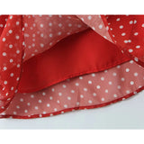 Pbong  New Women Polka Dot Red Sexy Long Dreses Ruffle O Neck A-line Midi Summer Party Dressess Holiday Robe