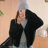 One Button Cardigan for Women Long Sleeve Single Button Up Plain Sweater Jacket Shrug Cardigan Teen-girl Y2K Outfit