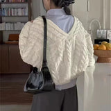 Pbong  Women's Clothing Long-sleeved Knitted Sweater Office Fashion Casual Cardigan Top Knitwear Autumn and Winter New