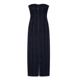 Dresses Women Tube Top Elastic Tight Dress Summer Backless Sexy Evening Dresses Denim Midi Party Dress