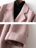 New Coat Women Winter Jacket Fashion Lapel Double Row Button Loose Warm Trench Coats for Women Clothing Wool & Blends Tops