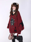 Gothic Y2k Sweater Women Harajuku Vintage Punk Long Sleeve Knitted Pullover Grunge Fashion Streetwear Oversize Sweaters