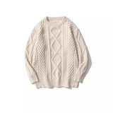 Vintage Women Knitted Pullovers Elegant Casual Oversize Long Sleeve Sweaters Autumn Winter Solid Lady Sweaters Street