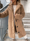 Pbong  Long Sleeve Furry Women's Jacket Elegant Turn-down Collar Double-sided Velvet Polyester Lining Warm Autumn Winter Outerwear