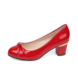 Pbong  Spring New Soft-soled Single Shoes Round Toe Shallow Mouth One Slip Block Heel Non-tiring Shoes