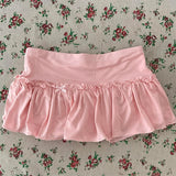Women Skirts Street Sports Harajuku Casual Hip Hop Sweet Pink Polka Dot Pattern Punk Rock Sexy Fashion Bottoms Mini Slim Skirts