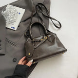 Pbong  PU Retro Tote Bag for Women Winter Trend New Fashion Y2K Handbags Females Travel Shoulder Crossbody Bags