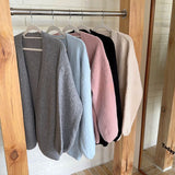 Open Front Knit Cardigan for Women Comfy Balloon Sleeve Open-front Sweater Coat Female Duster Cardi Casual Autumn Winter Outfit