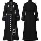 Pbong  Church Clergy, Priests, Priests, Robes, Roman Cass with Standing Collar, Long Sleeved Stage Costumes