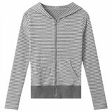 2000s American Streetwear Striped Hooded Sweatshirt Y2k Autumn New Slim Fit Short Cardigan Fashion Casual Long Sleeve Coat Women