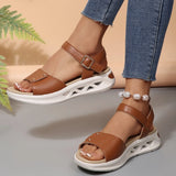 Pbong  Summer Fashion Women Sandals Flat Platform Leather Comfort Casual Shoes New Trend Lightweight Sandals Woman Sandalias De Mujer