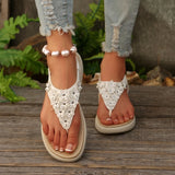 Pbong  New Summer Fashion Comfortable Lightweight Sexy Fashion Slippers Round Toe Clip-toe Beach Large Size Flat Sandals for Women