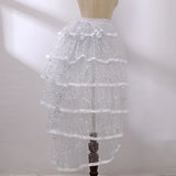 Pbong  Steampunk Tulle Tutu Skirt Women Medieval Gothic Cocktail Club Ruffles Punk Mermaid Overskirt