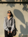 Women's Hooded Cardigan Button Up with Pocket Knitted Sweater Hoodie Slouchy Knitwear Fall Winter Casual Chic Outfit