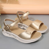 Pbong  Summer Fashion Women Sandals Flat Platform Leather Comfort Casual Shoes New Trend Lightweight Sandals Woman Sandalias De Mujer
