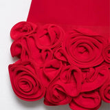 Fashiona 3D Red Flower Short Dress V-neck Zipper Sexy Holiday Party Dress For Summer New Tight Vestidos Woman Clothing