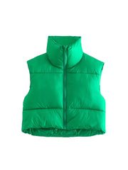Casual Woman Black Loose Short Vest Female Fashion Oversized  Solid Color Tank Ladies Basic Warm Sleeveless Jacket