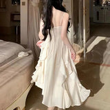 Party Dresses For Women Sleeveless Sexy Club Night Fashion Dress Fairycore A Llne Solid Ruffles New Spring Summer Dress