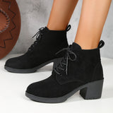 Pbong  New Women Boots Lace Up Ankle Boots Zapatos Mujer Fashion High Heels Ladies Casual Spring Pumps Platform Heel