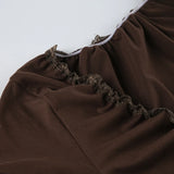 Casual Lace Trim Bandage T Shirt Slim Basic Deep V-Neck Short Sleeve Tees Women 2024 Summer Fashion Streetwear Ladies