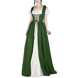 Pbong  Women Medieval Gothic Lolita Dress S-3XL, Off Shoulder Short Sleeve Cinched Waist Maxi Dress, Retro Court Cosplay Party Outfit
