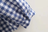New Autumn Cotton White Shirts Women Student Sweet Tops Girl Peter Pan Collar Plaid Casual Cute Loose Blouses Spring T39132QM