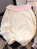 Cartoon Sweet Kawaii Hoodies Women Loose Cute Peter Pan Collar Sweatshirts Fall Preppy Style Long Sleeve New Embroidery Top