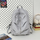 Pbong  New Student Schoolbag for Girl solid color simple and lightweight travel backpack trendy Korean style daily backpack