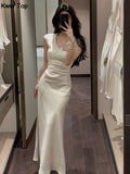 Summer Fashion Elegant Women Sleeveless Solid Chic Bodycon Birthday Vestidos Female Vintage Clothes New
