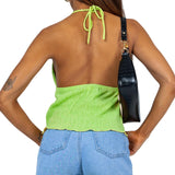 Women Summer Sexy Sleeveless Backless Crop Tops y2k Solid Color Bandage Open Front Backless Tanks Tops Streetwear