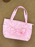 Pbong  New Korean Bow Large Capacity Single Shoulder Tote Bag Fashion Casual Versatile Underarm Canvas Bags