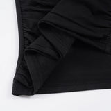 Pbong  Basic Solid Folds Bodycon Dress Sexy Slim Deep V-Neck Long Sleeve Mini Dresses For Women Autumn Spring Fashion Streetwear