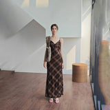 Elegant Retro Casual Maxi Dresses Summer Stripe Bow Halter Dress Straight Slender Dress High Street Party Women's Wear