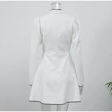 Sexy Fashion Long Sleeve White Short Dress Elegant Chic A-line Chinese Qipao Women Dress 2025 New Spring Summer Woman Clothing