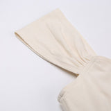 Skin Square Neck Fold Buttons Dress