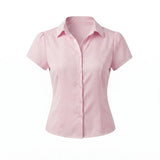 Pbong  Women Vintage Button Down T-Shirt Cottage Checkered Short Sleeve Blouse Tees 00s Aesthetic Crop Tops Y2k Streetwear