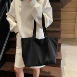 Japanese Canvas Women Shoulder Shopper Bag Female Student Book Tote Bags Large Blank Fashion Cotton Cloth Woman Handbags