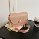 Pbong  Fashionable Mini Crossbody Bag Single Shoulder Retro Vintage Commuter Lipstick Bag Soft PU Material City Simple Style