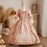Children's Rococo Baroque Historical Period Dress Girls 18th Century Victorian Flower Dress Kids Drama Costume