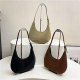 Pbong  Casual Chic New Moon Bag Women's Fashion Simple Design Trendy Spring PU Material Medium Size Daily Match Sewing Line