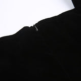 Black Velvet Square Neck Dress