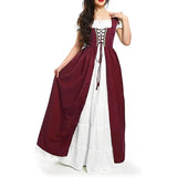 Pbong  Women Medieval Gothic Lolita Dress S-3XL, Off Shoulder Short Sleeve Cinched Waist Maxi Dress, Retro Court Cosplay Party Outfit