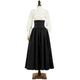 Vintage Medieval Edwardian Period Skirt Women Victorian Gothic Steampunk High Waist Gown Skirt